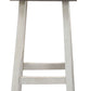 Bianca Barstool Set of 2 Dark Gray Saddle Seat White Solid Wood By Casagear Home BM319883