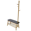 Osava Coat Rack Hall Tree with Bench, Shoe Storage, Gray Polyester, 65 Inch By Casagear Home