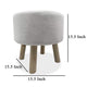 Ginni Footstool Ottoman Set of 2 White Polyester Soft Seat Wood Legs By Casagear Home BM319888