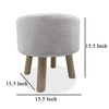 Ginni Footstool Ottoman Set of 2 White Polyester Soft Seat Wood Legs By Casagear Home BM319888