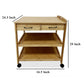 Walter Kitchen Bar Cart 2 Drawers 2 Shelves Brown Bamboo Rolling Wheels By Casagear Home BM319894