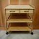 Walter Kitchen Bar Cart 2 Drawers 2 Shelves Brown Bamboo Rolling Wheels By Casagear Home BM319894