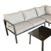 Risha 4pc Outdoor Sectional Sofa Set 1 Table 1 Chair White Fabric Black By Casagear Home BM319896