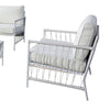 Hema 4 Piece Patio Set with 2 Chairs Table and Sofa White Fabric Metal By Casagear Home BM319897