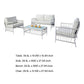 Hema 4 Piece Patio Set with 2 Chairs Table and Sofa White Fabric Metal By Casagear Home BM319897