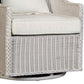 Tomo Outdoor Swivel Chair Wingback Design White Fabric Wicker Rattan By Casagear Home BM319898