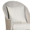 Tomo Outdoor Swivel Chair Wingback Design White Fabric Wicker Rattan By Casagear Home BM319898