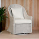 Tomo Outdoor Swivel Chair Wingback Design White Fabric Wicker Rattan By Casagear Home BM319898