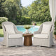 Tomo Outdoor Swivel Chair, Wingback Design, White Fabric, Wicker Rattan By Casagear Home