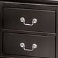 Ryla Nightstand 2 Drawers Black Solid Wood Nickel Metal Drop Handles By Casagear Home BM319899