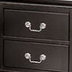 Ryla Nightstand 2 Drawers Black Solid Wood Nickel Metal Drop Handles By Casagear Home BM319899