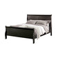 Ryla Twin Size Bed, Classic Sleigh Panel Headboard, Black Solid Wood By Casagear Home