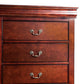 Ryla Tall Dresser Chest 5 Drawers Metal Handles Cherry Brown Solid Wood By Casagear Home BM319902