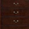Ryla Tall Dresser Chest 5 Drawers Metal Handles Cherry Brown Solid Wood