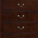 Ryla Tall Dresser Chest 5 Drawers Metal Handles Cherry Brown Solid Wood