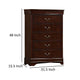 Ryla Tall Dresser Chest 5 Drawers Metal Handles Cherry Brown Solid Wood