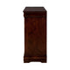 Ryla Wide Dresser, 6 Drawers, Bronze Metal Handles, Cherry Brown Solid Wood By Casagear Home