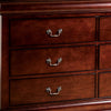 Ryla Wide Dresser, 6 Drawers, Bronze Metal Handles, Cherry Brown Solid Wood By Casagear Home