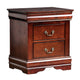 Ryla Nightstand 2 Drawers Bronze Cherry Brown Solid Wood by Casagear Home BM319904