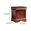 Ryla Nightstand 2 Drawers Bronze Cherry Brown Solid Wood by Casagear Home BM319904