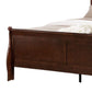 Ryla Queen Size Bed Sleigh Panel Headboard Dark Cherry Brown Solid Wood By Casagear Home BM319906