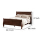 Ryla Queen Size Bed Sleigh Panel Headboard Dark Cherry Brown Solid Wood By Casagear Home BM319906