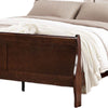 Ryla Twin Size Bed Sleigh Panel Headboard Dark Cherry Brown Solid Wood By Casagear Home BM319907