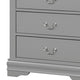 Ryla Tall Dresser Chest 5 Drawers Metal Handles Light Gray Solid Wood By Casagear Home BM319908
