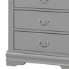 Ryla Tall Dresser Chest 5 Drawers Metal Handles Light Gray Solid Wood By Casagear Home BM319908