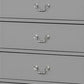 Ryla Tall Dresser Chest 5 Drawers Metal Handles Light Gray Solid Wood By Casagear Home BM319908