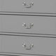 Ryla Tall Dresser Chest 5 Drawers Metal Handles Light Gray Solid Wood By Casagear Home BM319908