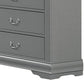 Ryla Wide Dresser 6 Drawers Nickel Metal Handles Light Gray Solid Wood By Casagear Home BM319909