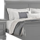 Ryla Queen Size Bed Sleigh Panel Headboard Classic Light Gray Solid Wood By Casagear Home BM319912