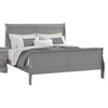 Ryla Queen Size Bed, Sleigh Panel Headboard, Classic Light Gray Solid Wood By Casagear Home