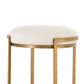 Fyn Counter Height Stool Round Cream Fabric Seat Brass Cantilever Base By Casagear Home BM319922