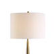 Modern Accent Table Lamp White Linen Drum Shade Gold Metal Tapered Base By Casagear Home BM319925