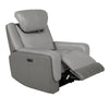 Alysn Zero Gravity Power Recliner Chair with Headrest Gray Genuine Leather By Casagear Home BM320471