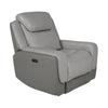 Alysn Zero Gravity Power Recliner Chair with Headrest Gray Genuine Leather By Casagear Home BM320471