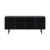 Dyan 66 Inch Sideboard Buffet Cabinet Console, 4 Doors, Black Wood Finish By Casagear Home