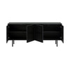 Dyan 66 Inch Sideboard Buffet Cabinet Console 4 Doors Black Wood Finish By Casagear Home BM320472