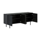 Dyan 66 Inch Sideboard Buffet Cabinet Console 4 Doors Black Wood Finish By Casagear Home BM320472