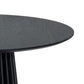 Dyan Dining Table 47 Inch Round Top Slatted Open Angled Base Black Wood By Casagear Home BM320473