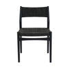 Rie Dining Side Chair Set of 2 Danish Inspired Panel Backrest Black Woven By Casagear Home BM320476