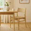Rie Dining Side Chair Set of 2, Danish Inspired Backrest, Brown Woven By Casagear Home