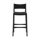 Rie Counter Stool Chair Danish Inspired Panel Back Black Woven Paper Cord By Casagear Home BM320478
