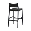 Rie Counter Stool Chair Danish Inspired Panel Back Black Woven Paper Cord By Casagear Home BM320478