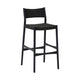 Rie Counter Stool Chair Danish Inspired Panel Back Black Woven Paper Cord By Casagear Home BM320478