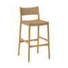 Rie Counter Stool Chair Danish Inspired Panel Back Brown Woven Paper Cord By Casagear Home BM320479