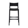 Rie Barstool Chair Danish Inspired Panel Backrest Black Woven Paper Cord By Casagear Home BM320480