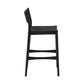 Rie Barstool Chair Danish Inspired Panel Backrest Black Woven Paper Cord By Casagear Home BM320480